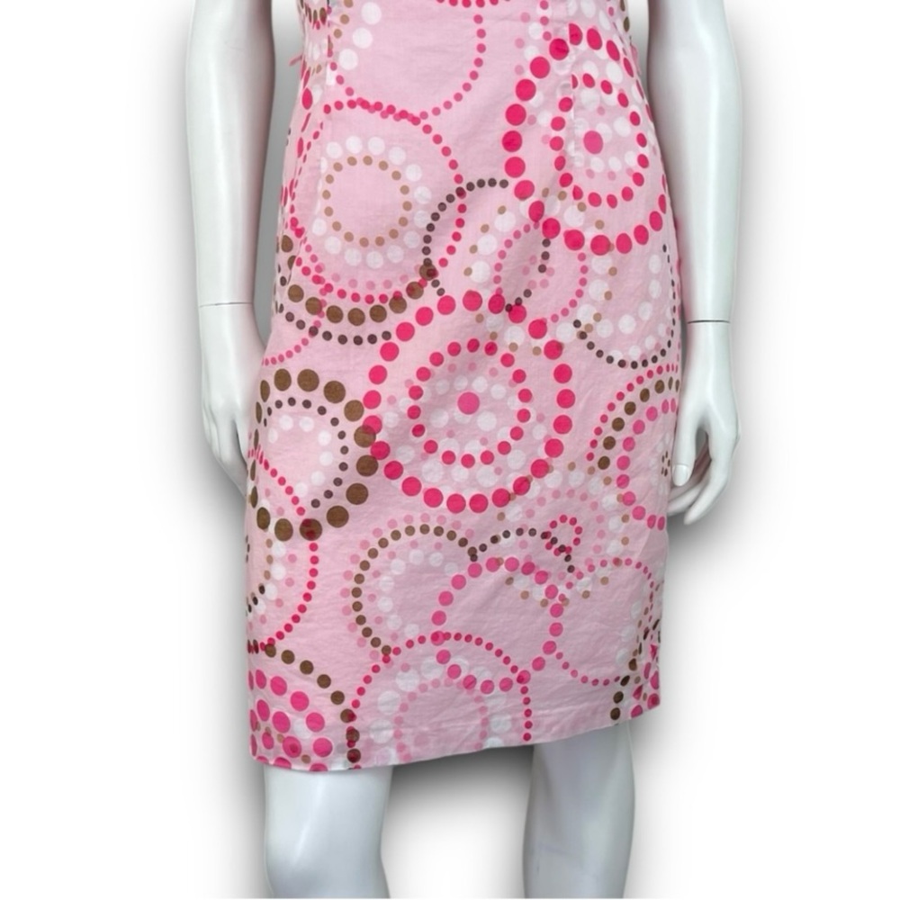 LAUNDRY BY SHELLI SEGAL Pink Dot Print Retro Shift Dress Mod Barbiecore Twee 60s - Picture 5 of 16